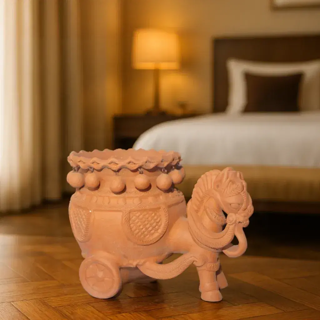 Terracotta Horse Cart Planter